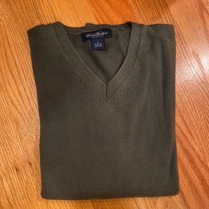Brooks brothers olive vneck sweater